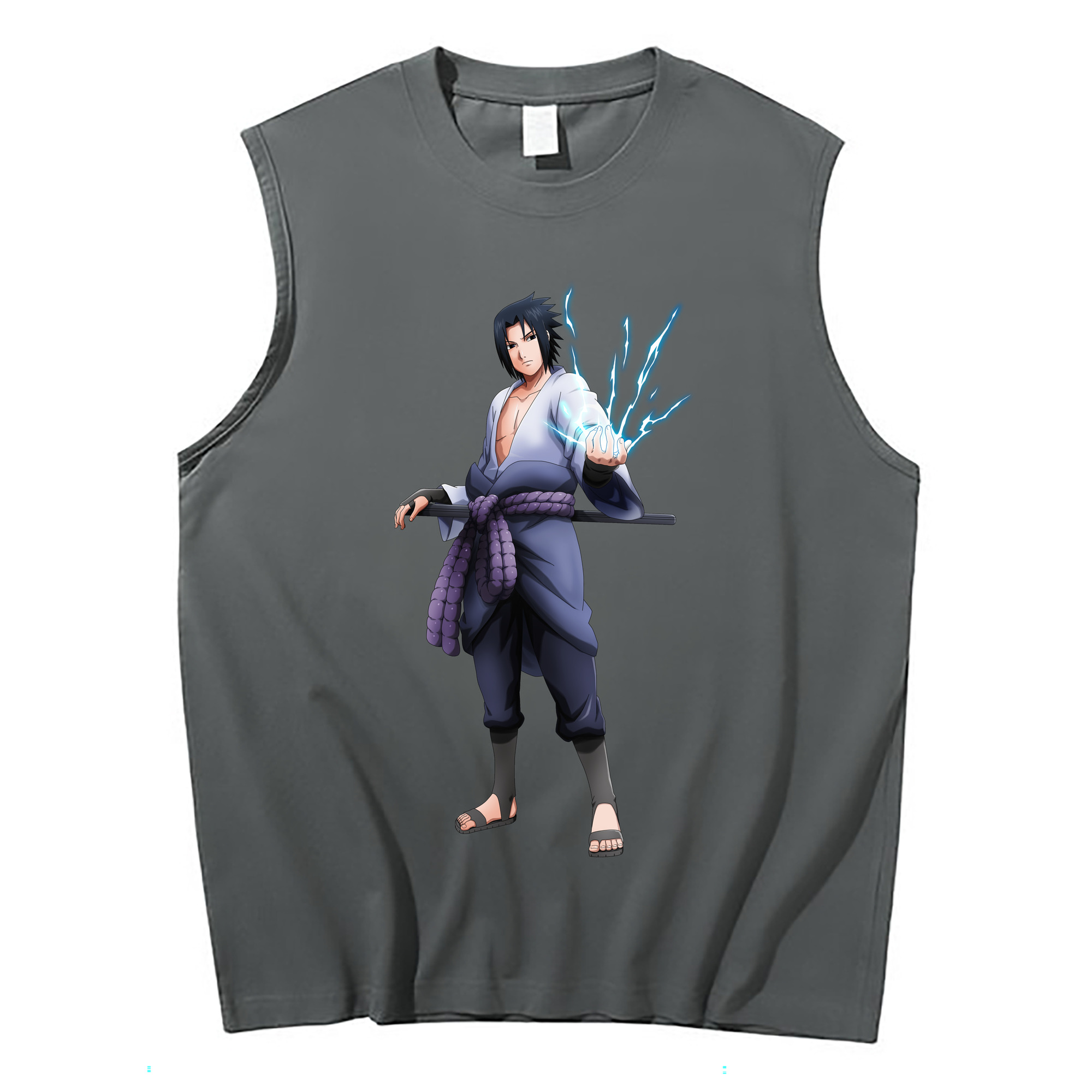 （画像用） NARUTO -ナルト- うちは サスケ Uchiha Sasuke コットン100％タンクトップ（フロントプリント）